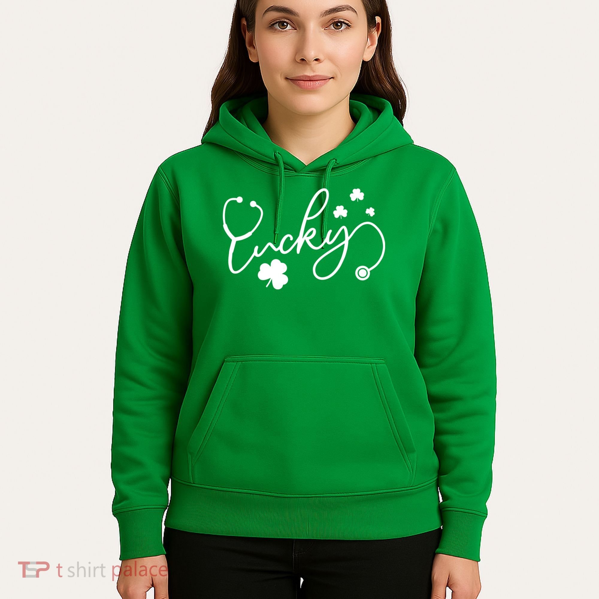 St Patrick's Day Lucky Nurse Stethoscope Hoodie