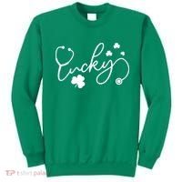 St Patrick's Day Lucky Nurse Stethoscope Sweatshirt thumb 0
