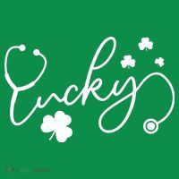 St Patrick's Day Lucky Nurse Stethoscope Button thumb 1