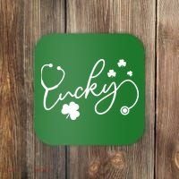 St Patrick's Day Lucky Nurse Stethoscope Coaster thumb 0