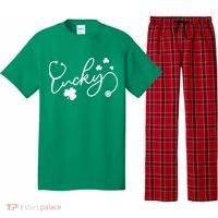 St Patrick's Day Lucky Nurse Stethoscope Pajama Set thumb 0