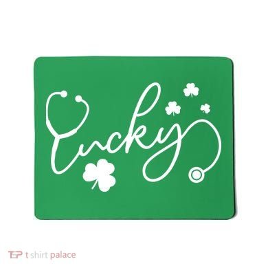 St Patrick's Day Lucky Nurse Stethoscope Mousepad