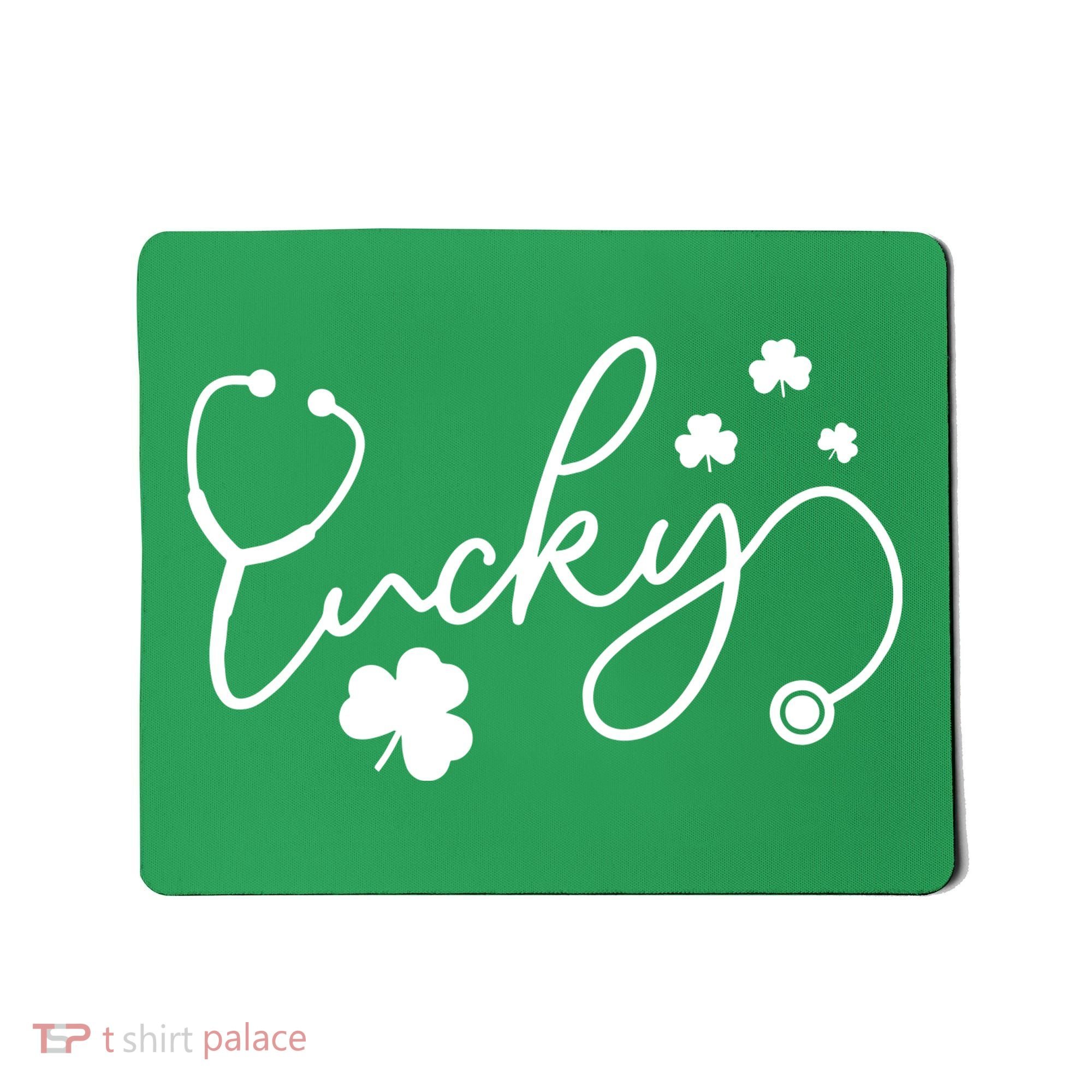 St Patrick's Day Lucky Nurse Stethoscope Mousepad