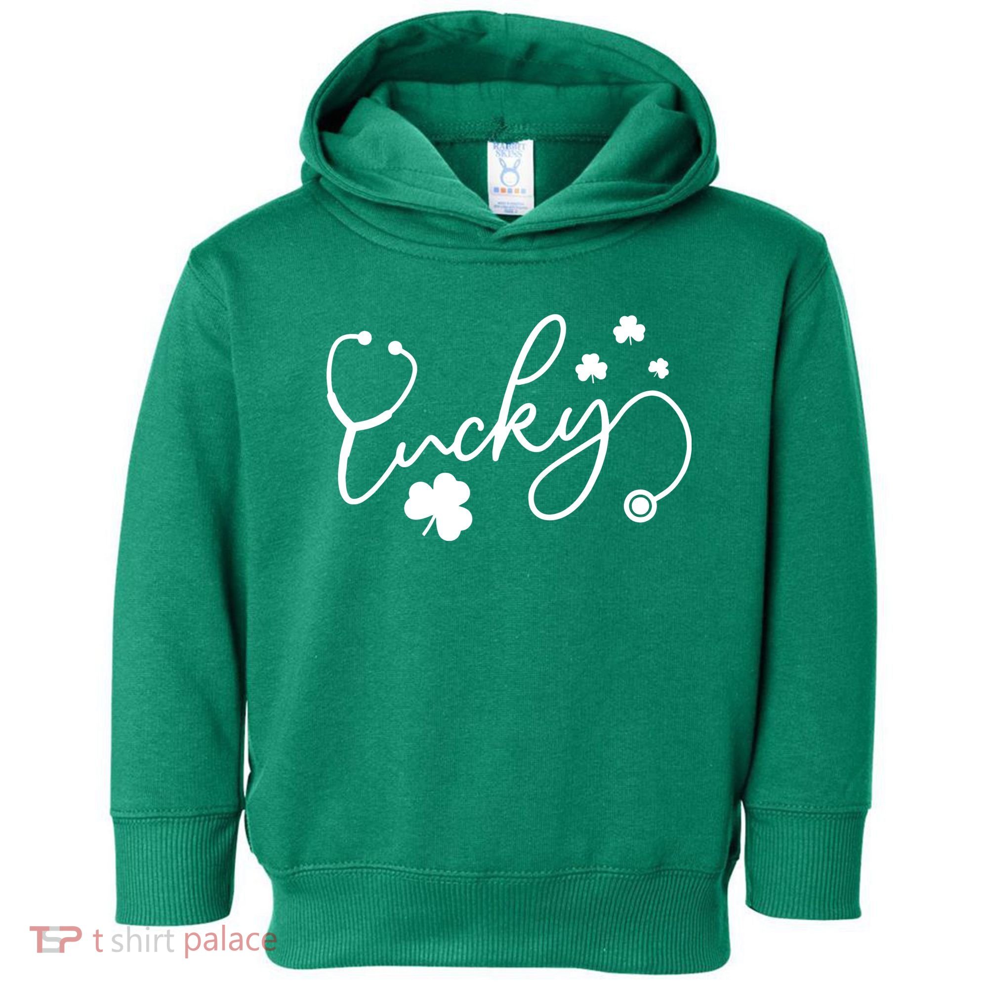 St Patrick's Day Lucky Nurse Stethoscope Toddler Hoodie