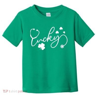 St Patrick's Day Lucky Nurse Stethoscope Toddler T-Shirt