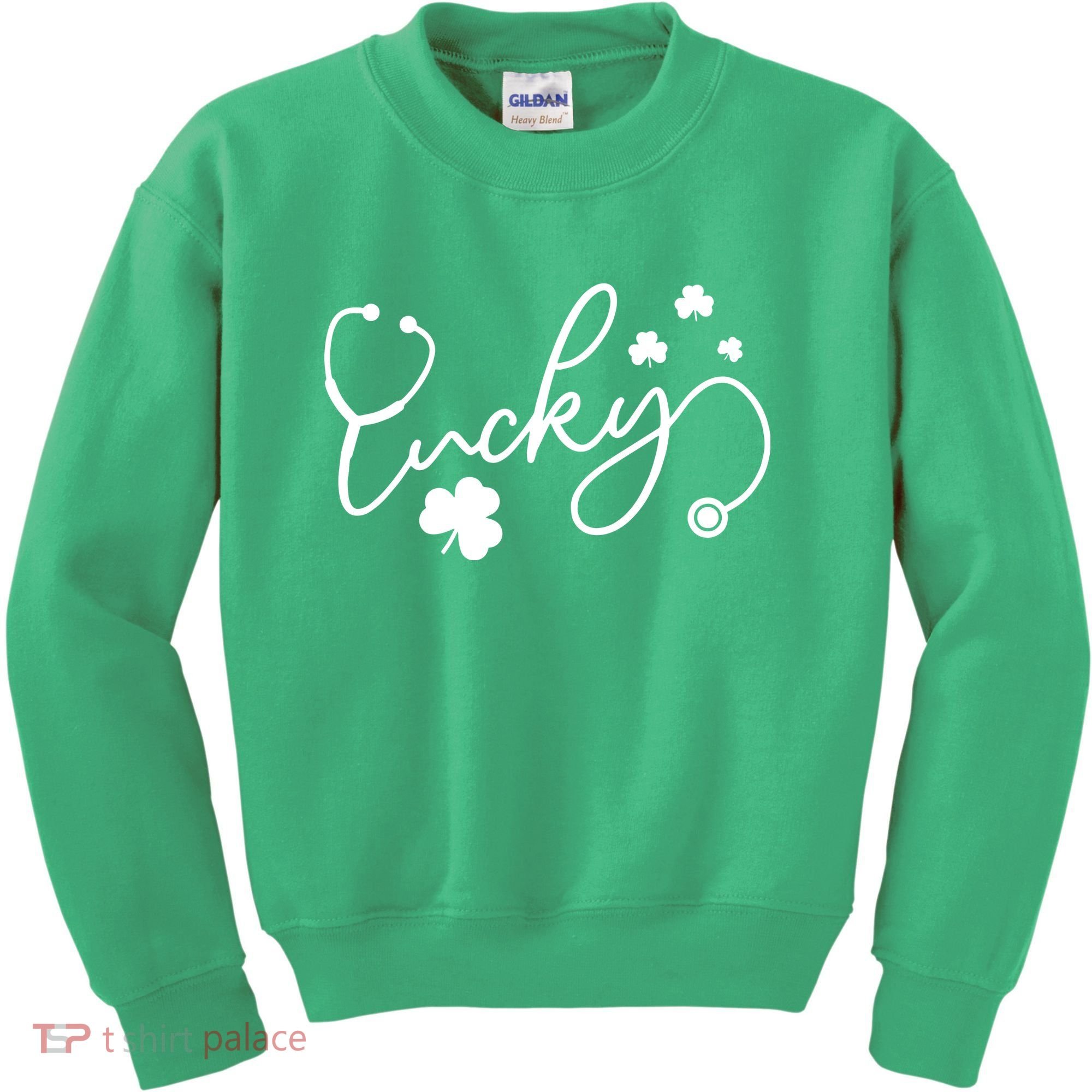 St Patrick's Day Lucky Nurse Stethoscope Kids Sweatshirt