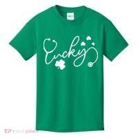 St Patrick's Day Lucky Nurse Stethoscope Kids T-Shirt thumb 0