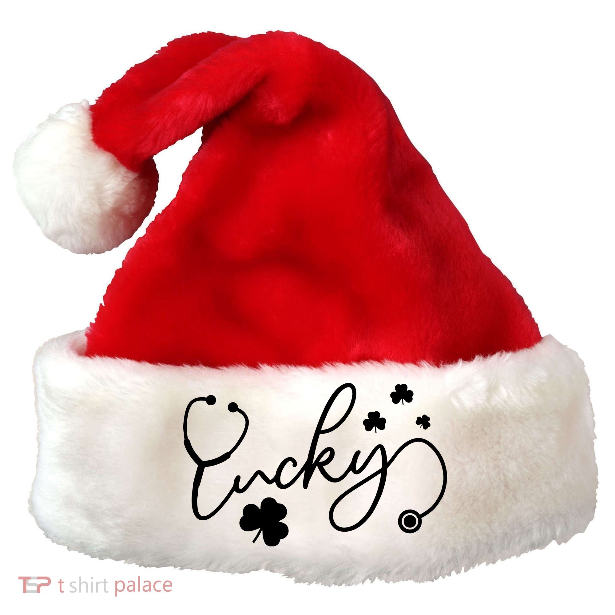 St Patrick's Day Lucky Nurse Stethoscope Santa Hat
