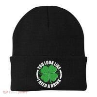 St Patrick's Day You Look Like I Need A Drink Emblem Beanie thumb 0