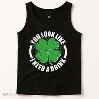 St Patrick's Day You Look Like I Need A Drink Emblem Tank Top thumb 2