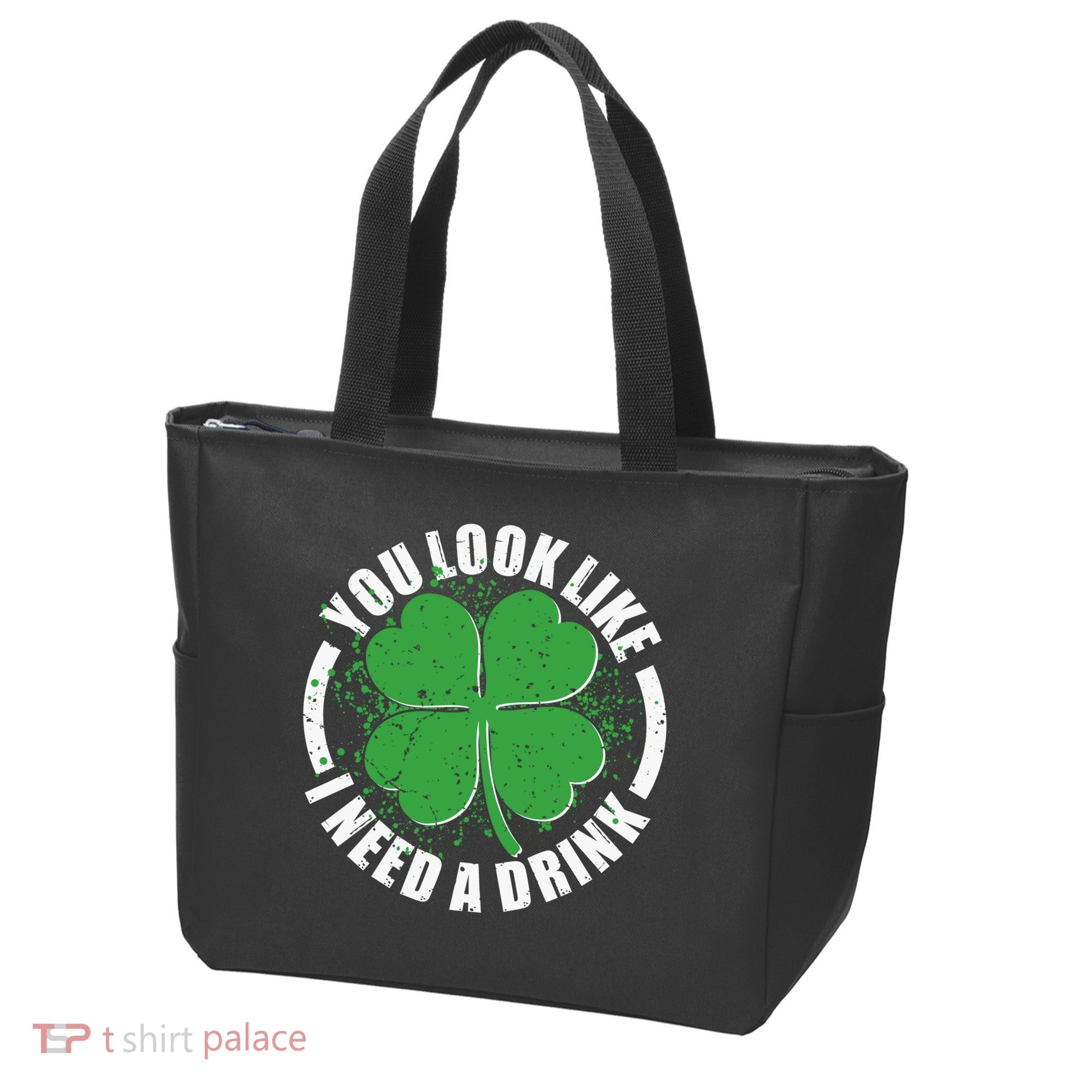 St Patrick's Day You Look Like I Need A Drink Emblem Tote Bag