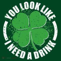 St Patrick's Day You Look Like I Need A Drink Emblem Long Sleeve Shirt thumb 2