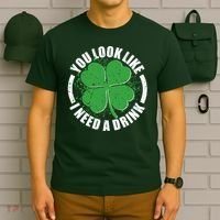 St Patrick's Day You Look Like I Need A Drink Emblem T-Shirt thumb 6