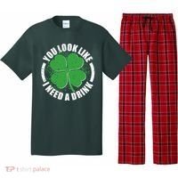 St Patrick's Day You Look Like I Need A Drink Emblem Pajama Set thumb 0