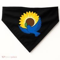 Sunflower Peace Dove Stand With Ukraine End The War USA-Made Doggie Bandana thumb 0