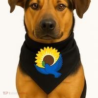Sunflower Peace Dove Stand With Ukraine End The War USA-Made Doggie Bandana thumb 1