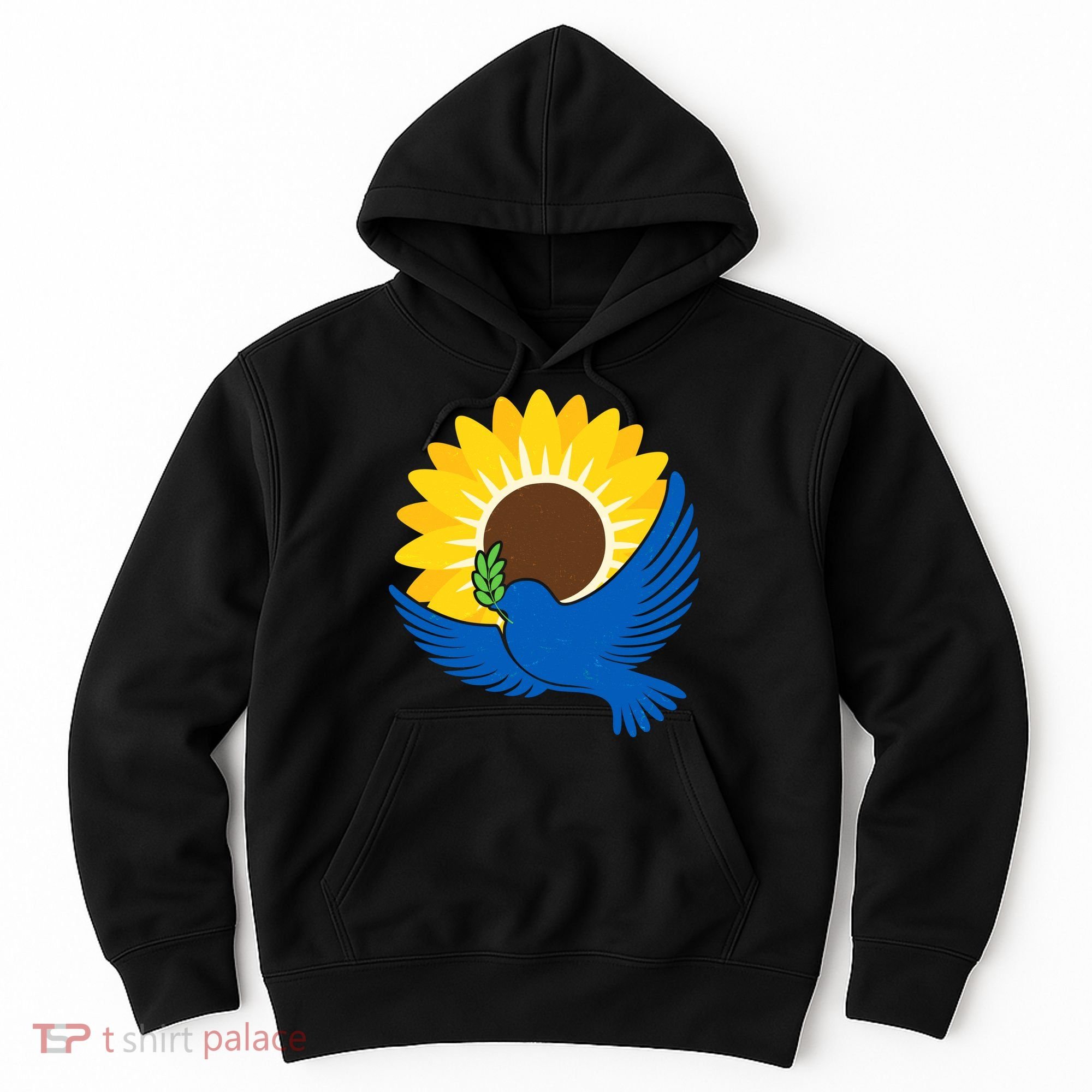 Sunflower Peace Dove Stand With Ukraine End The War Hoodie