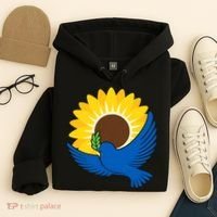 Sunflower Peace Dove Stand With Ukraine End The War Hoodie thumb 4