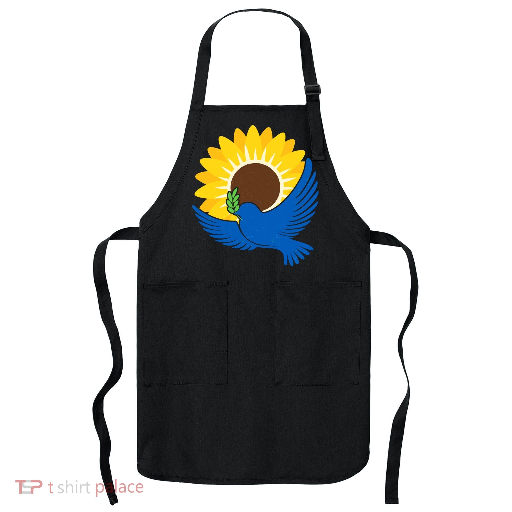 Sunflower Peace Dove Stand With Ukraine End The War Apron
