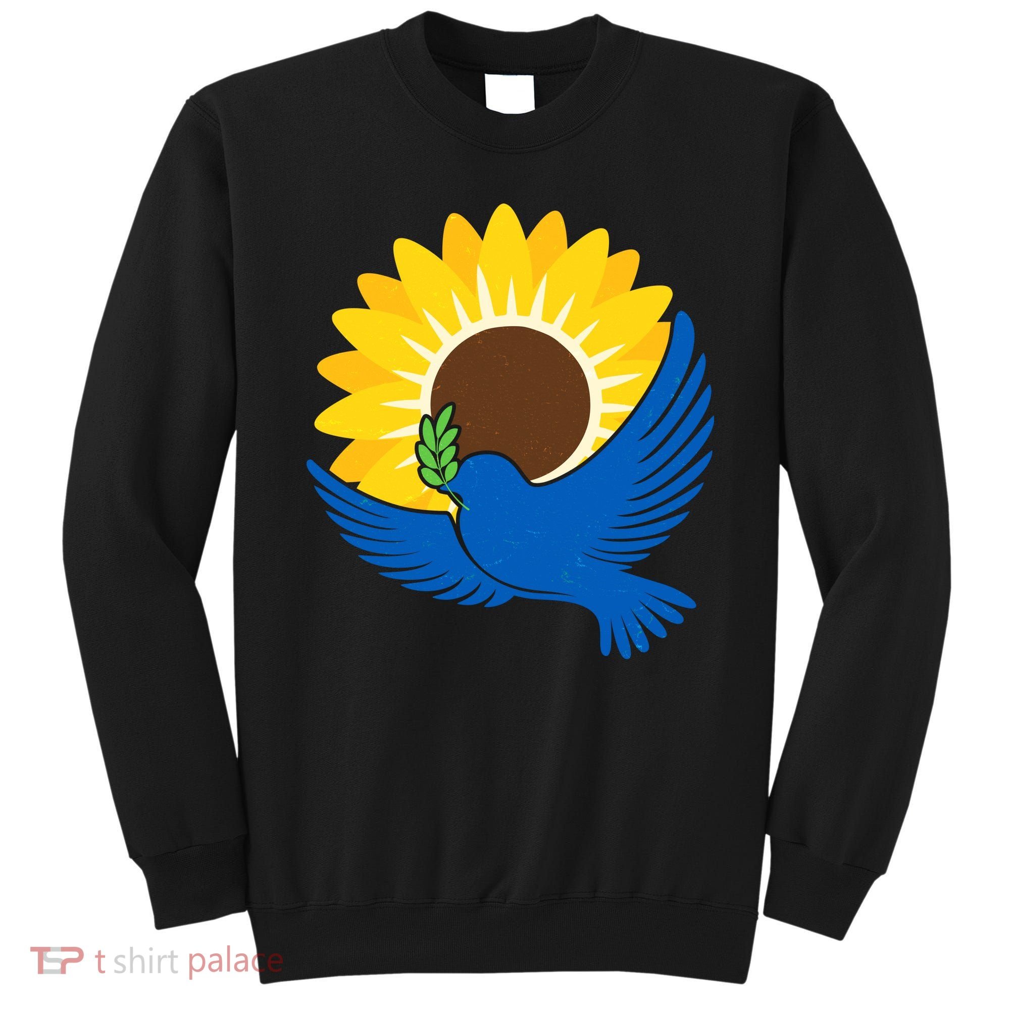 Sunflower Peace Dove Stand With Ukraine End The War Sweatshirt
