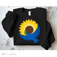 Sunflower Peace Dove Stand With Ukraine End The War Sweatshirt thumb 2