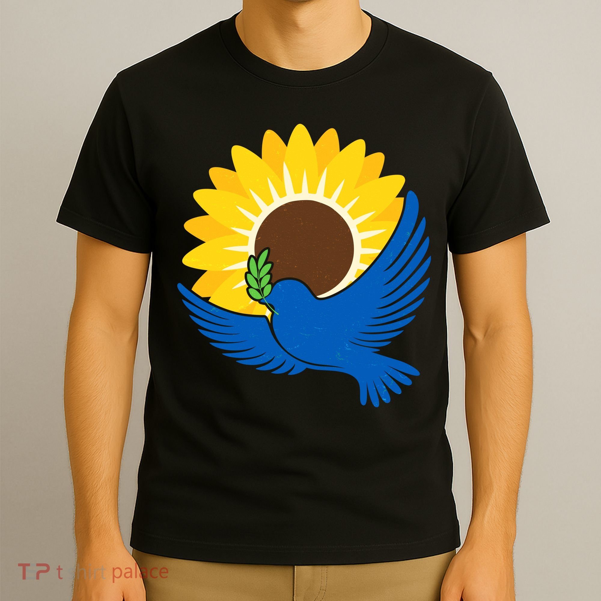 Sunflower Peace Dove Stand With Ukraine End The War T-Shirt