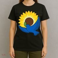 Sunflower Peace Dove Stand With Ukraine End The War T-Shirt thumb 4