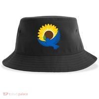 Sunflower Peace Dove Stand With Ukraine End The War Sustainable Bucket Hat thumb 0