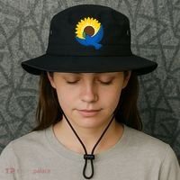 Sunflower Peace Dove Stand With Ukraine End The War Bucket Hat thumb 3