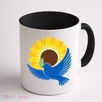 Sunflower Peace Dove Stand With Ukraine End The War Coffee Mug thumb 1