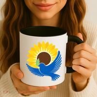 Sunflower Peace Dove Stand With Ukraine End The War Coffee Mug thumb 3