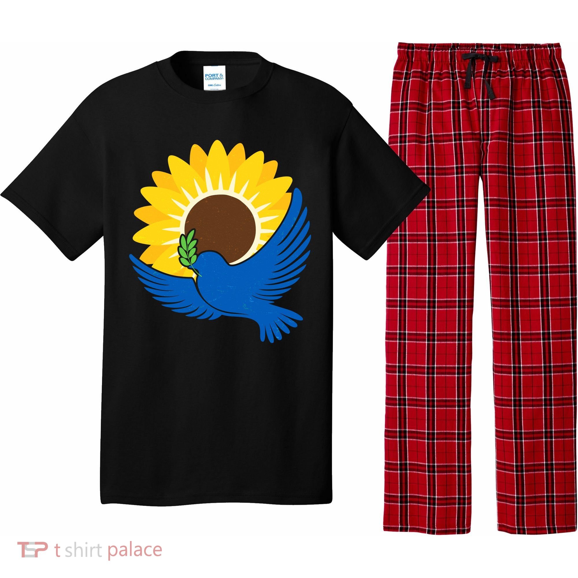 Sunflower Peace Dove Stand With Ukraine End The War Pajama Set