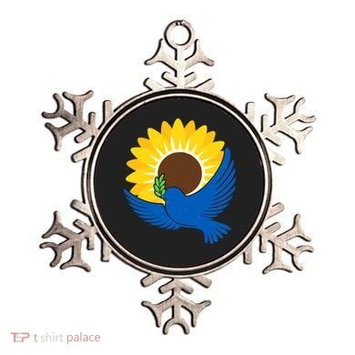 Sunflower Peace Dove Stand With Ukraine End The War Ornament