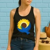 Sunflower Peace Dove Stand With Ukraine End The War Women's Tank Top thumb 2