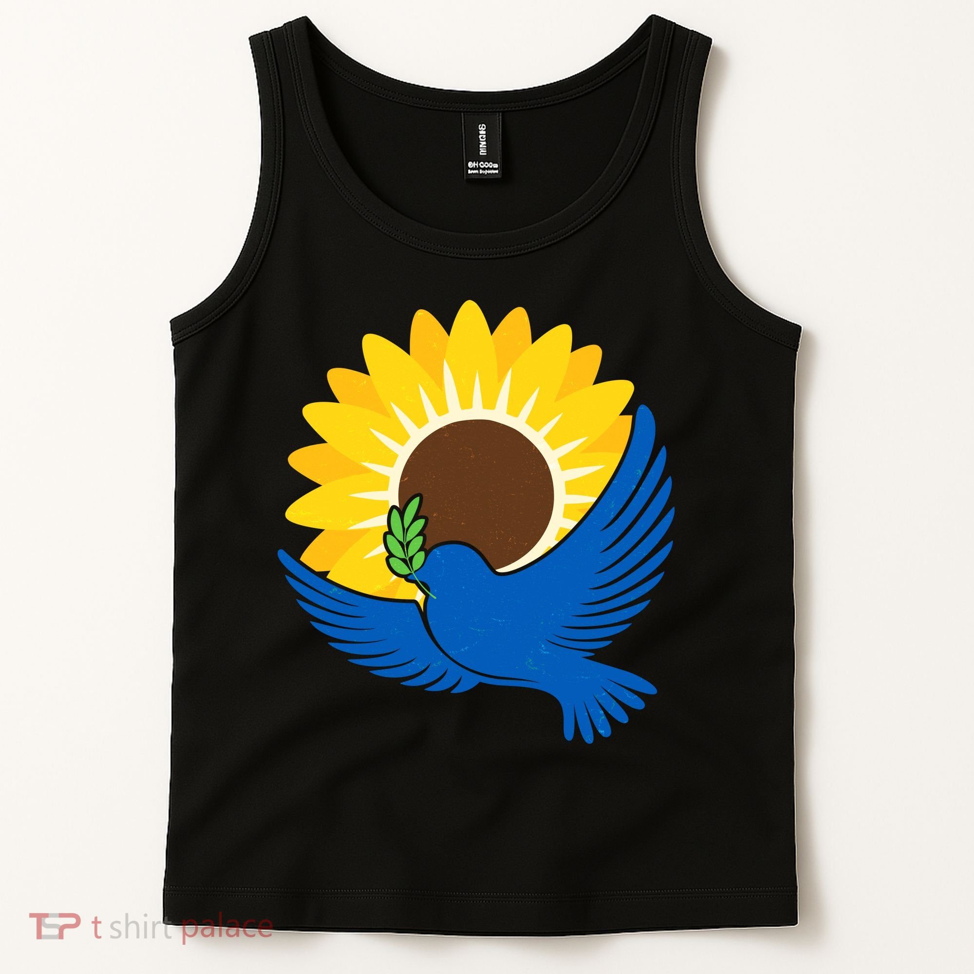 Sunflower Peace Dove Stand With Ukraine End The War Tank Top