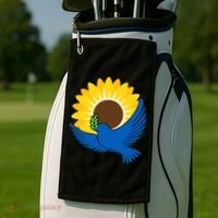 Sunflower Peace Dove Stand With Ukraine End The War Golf Towel thumb 2