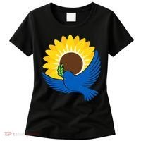 Sunflower Peace Dove Stand With Ukraine End The War Women's T-Shirt thumb 0