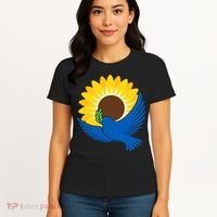 Sunflower Peace Dove Stand With Ukraine End The War Women's T-Shirt thumb 4