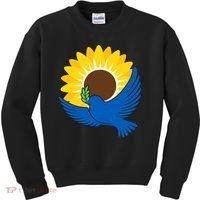 Sunflower Peace Dove Stand With Ukraine End The War Kids Sweatshirt thumb 0