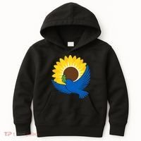 Sunflower Peace Dove Stand With Ukraine End The War Kids Hoodie thumb 0