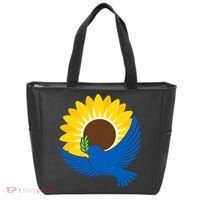 Sunflower Peace Dove Stand With Ukraine End The War Tote Bag thumb 0