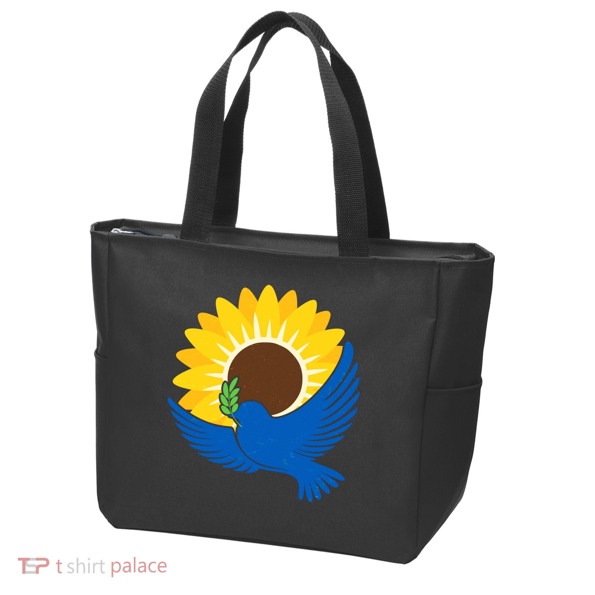 Sunflower Peace Dove Stand With Ukraine End The War Tote Bag