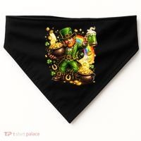 St Patricks Day Irish Leprechaun Pot Of Gold USA-Made Doggie Bandana thumb 0