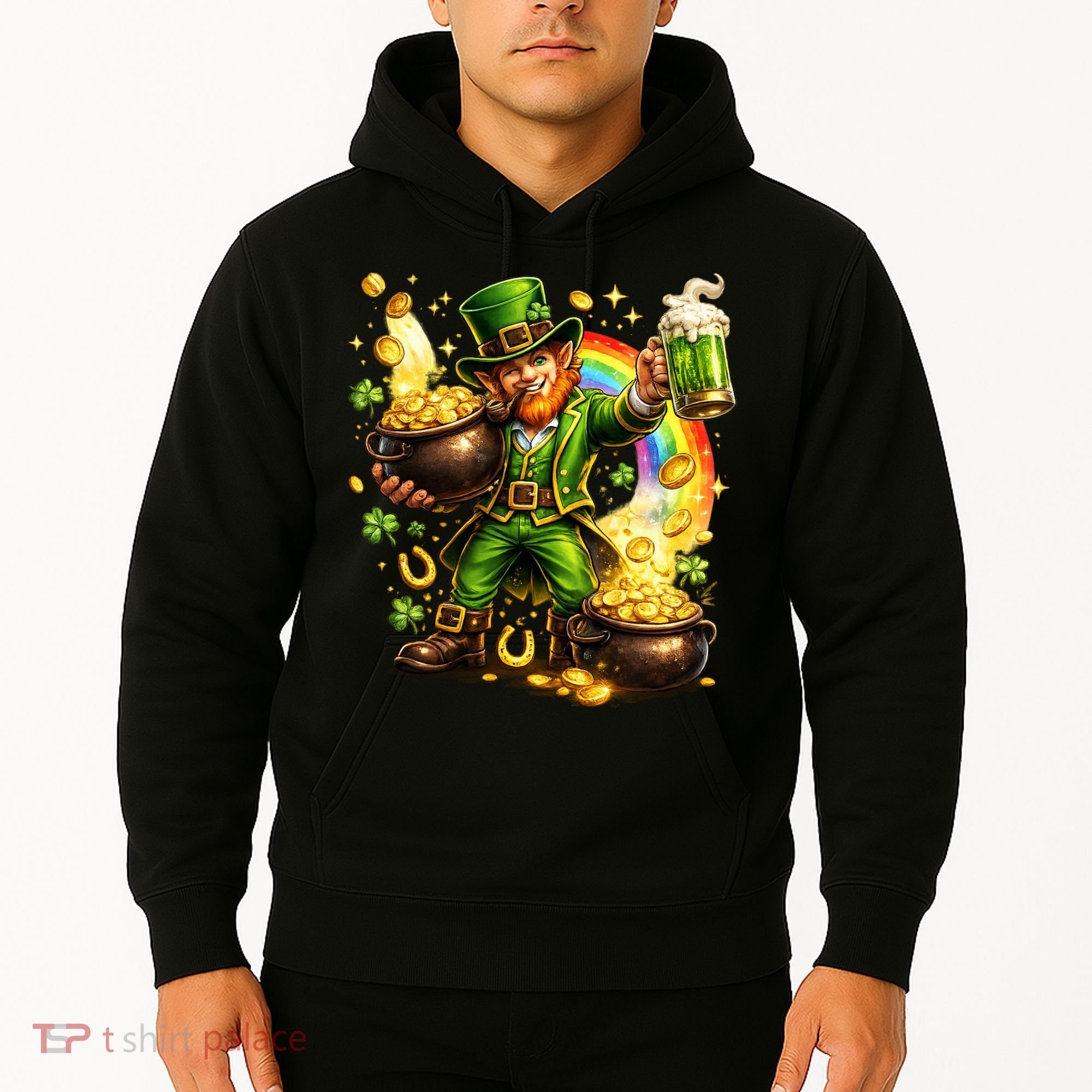 St Patricks Day Irish Leprechaun Pot Of Gold Hoodie