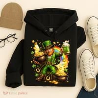 St Patricks Day Irish Leprechaun Pot Of Gold Hoodie thumb 4