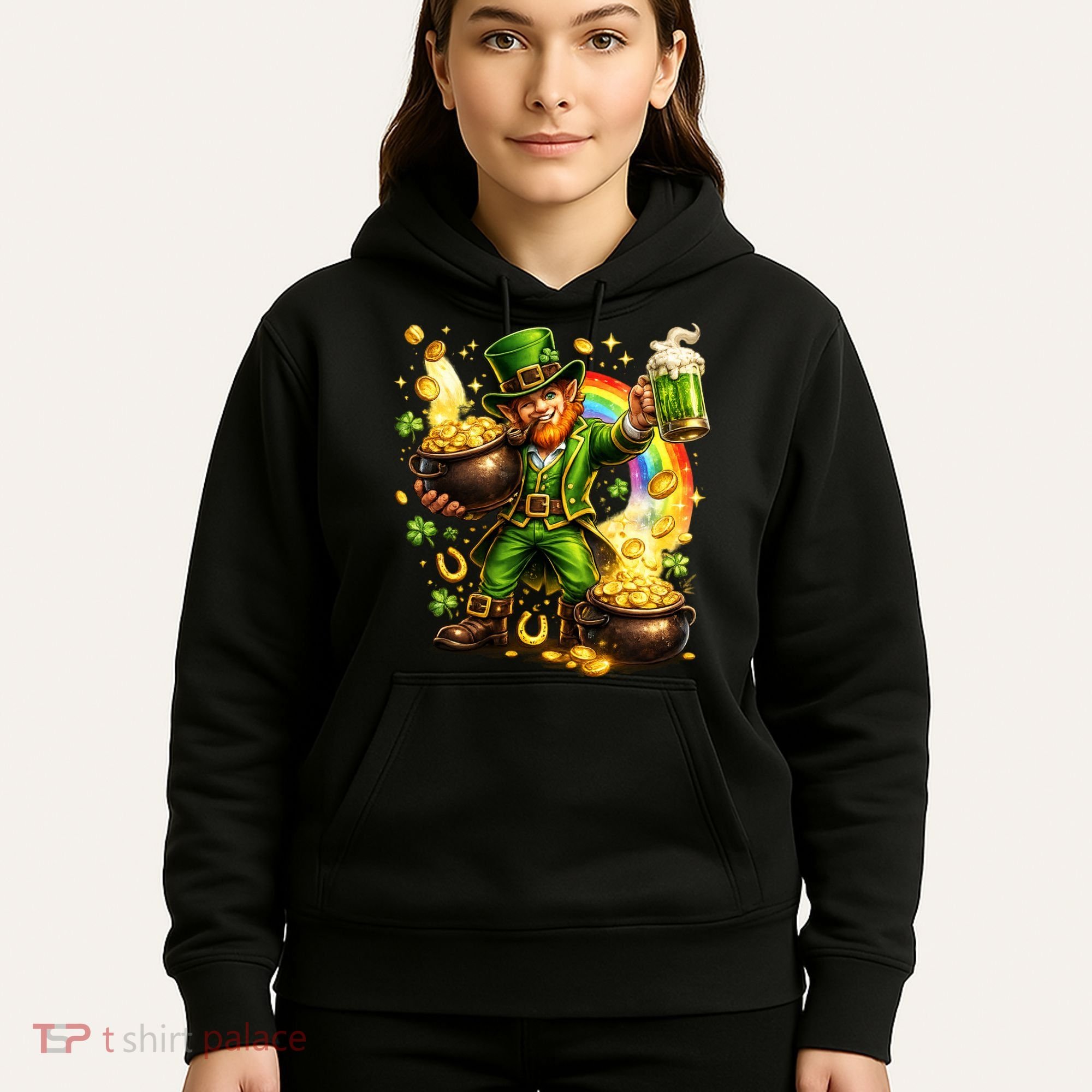 St Patricks Day Irish Leprechaun Pot Of Gold Hoodie