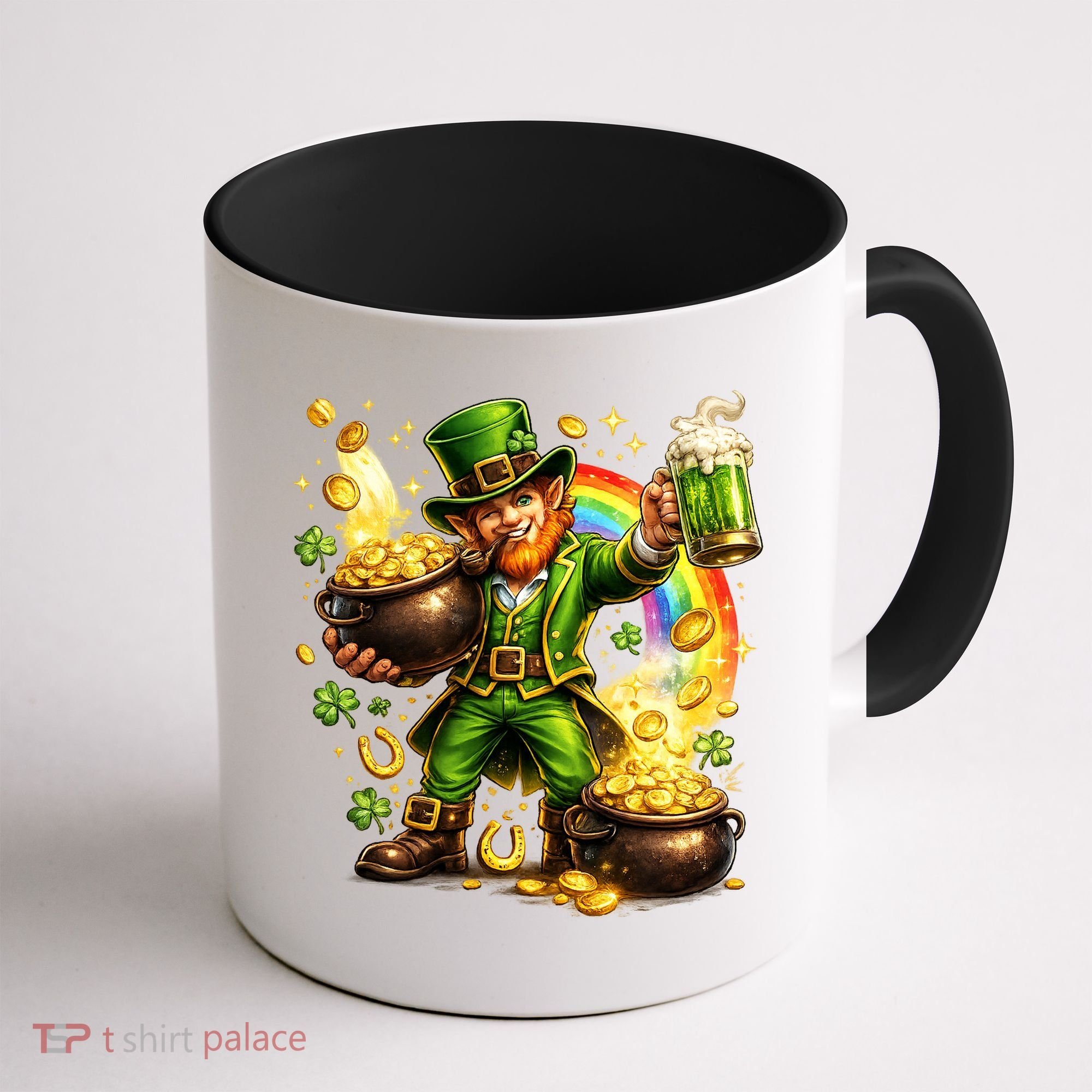 St Patricks Day Irish Leprechaun Pot Of Gold Coffee Mug