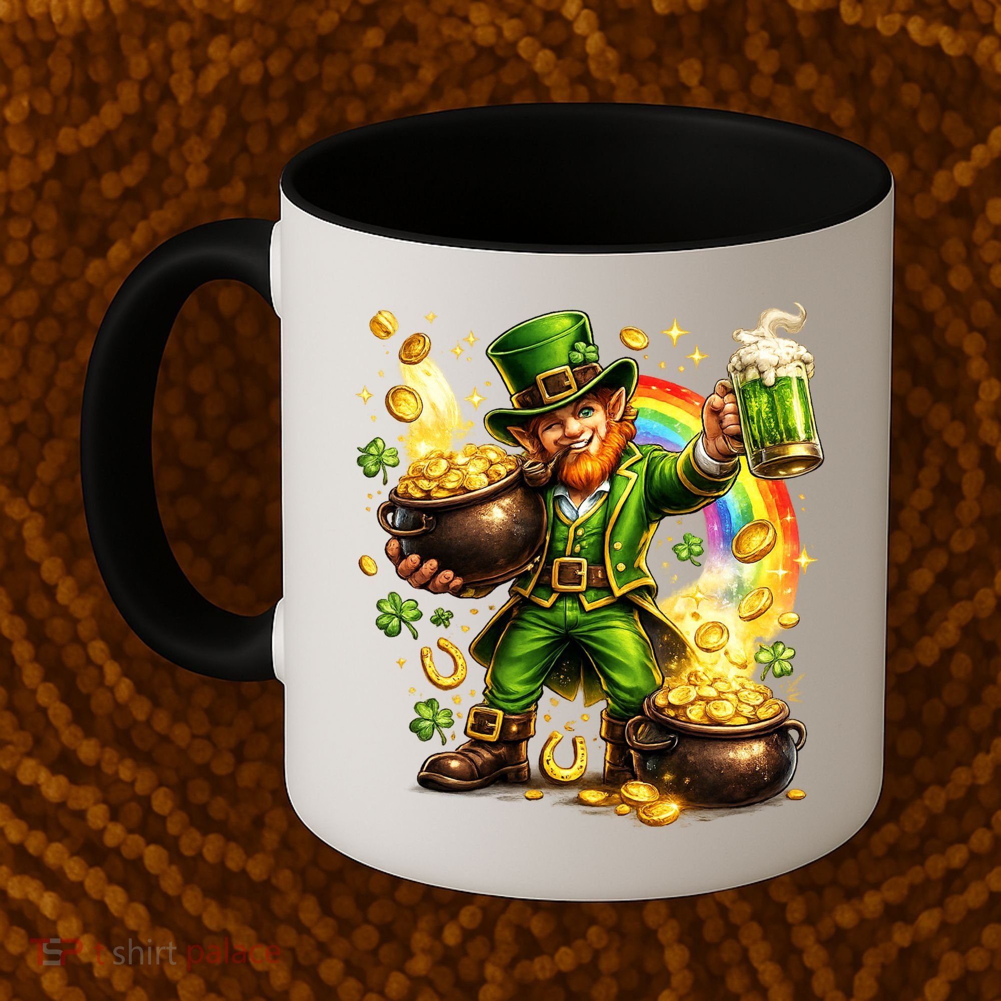 St Patricks Day Irish Leprechaun Pot Of Gold Coffee Mug