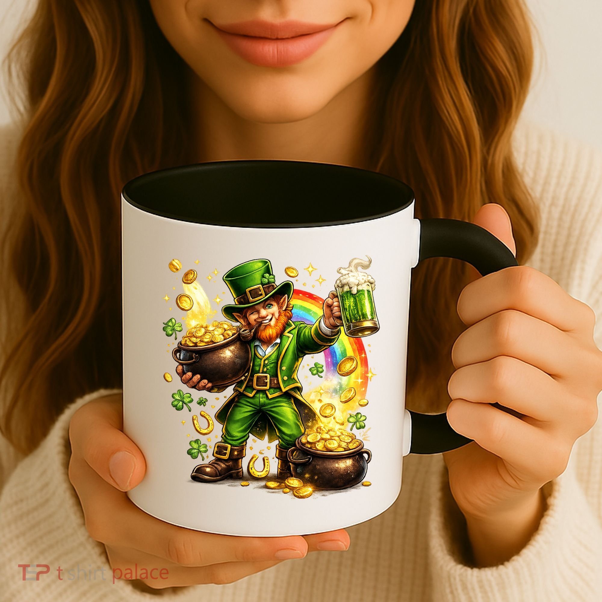 St Patricks Day Irish Leprechaun Pot Of Gold Coffee Mug