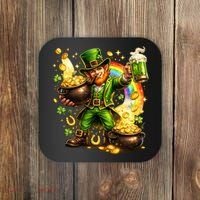 St Patricks Day Irish Leprechaun Pot Of Gold Coaster thumb 0